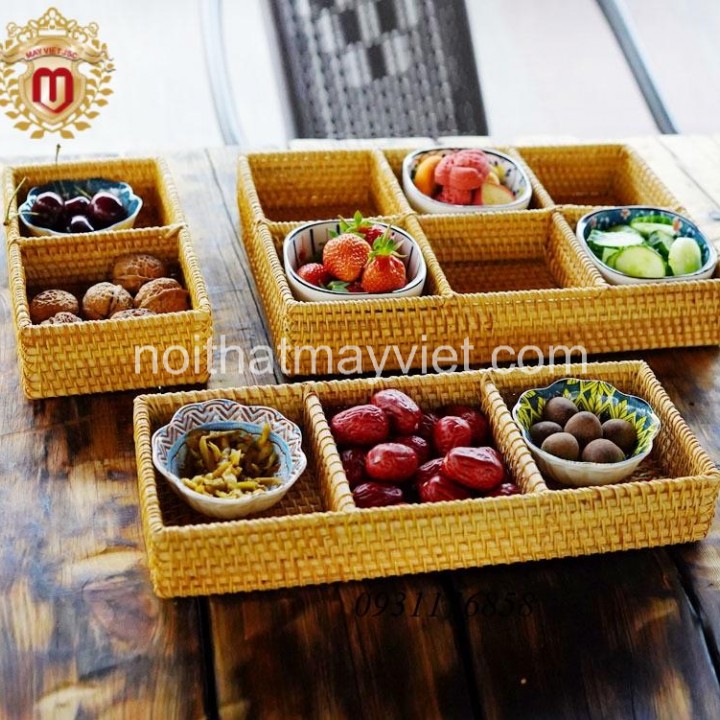 Khay Đựng Đồ Mây Tre KDMT0021
